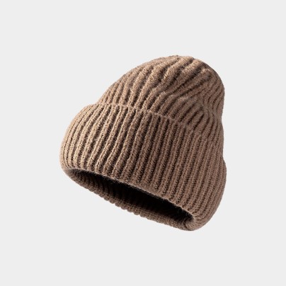 Stylish striped thick and warm knitted hat