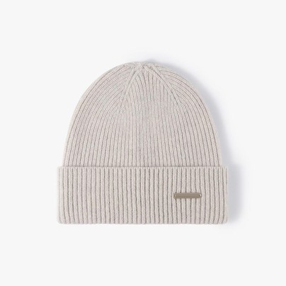 Luxurious solid-color wool knitted hat