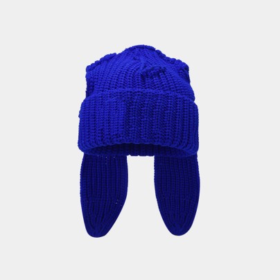Outdoor warm and cute bunny ear knit hat