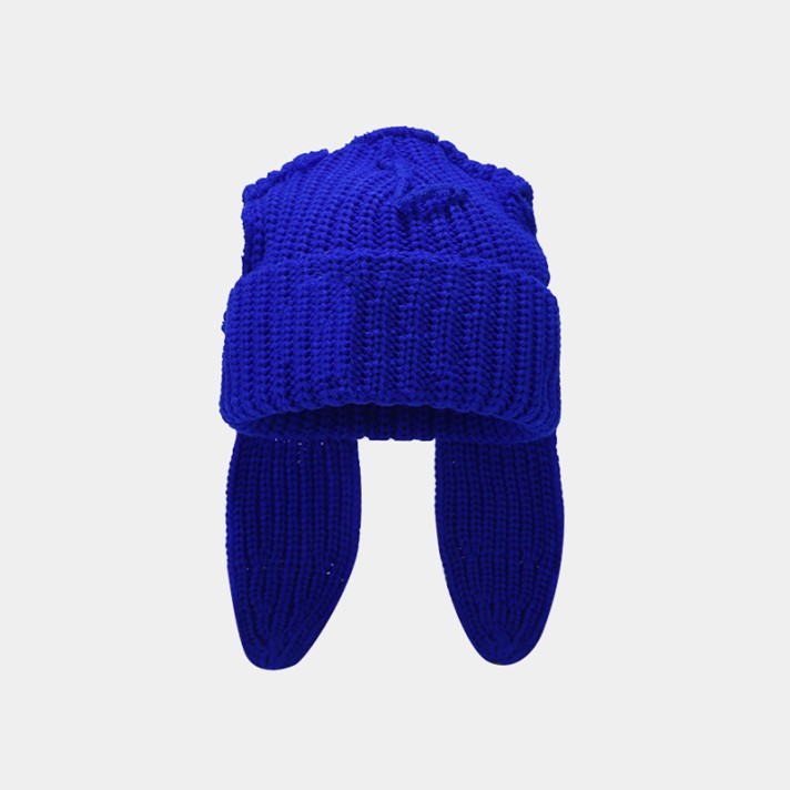 Outdoor warm and cute bunny ear knit hat