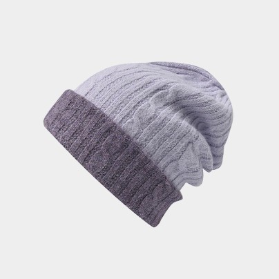 Two-tone casual outdoor warm knitted hat