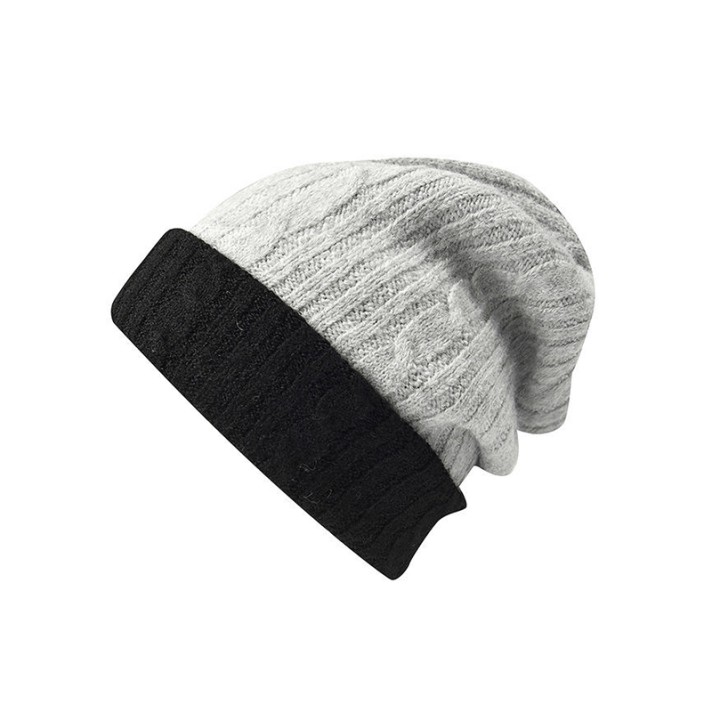 Two-tone casual outdoor warm knitted hat Two-tone casual outdoor warm knitted hat
