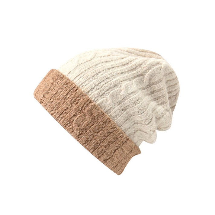 Two-tone casual outdoor warm knitted hat Two-tone casual outdoor warm knitted hat