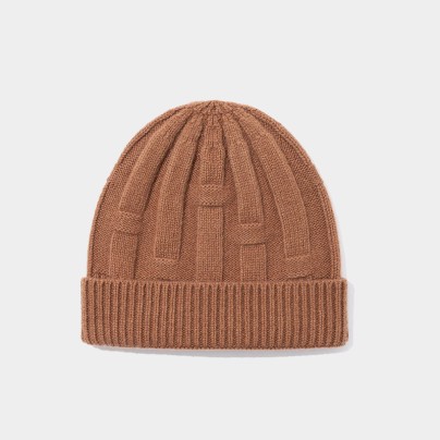 Thickened warm dome jacquard knitted hat