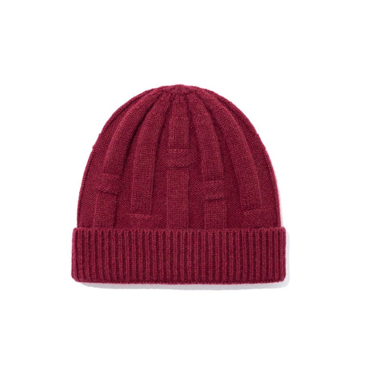 Thickened warm dome jacquard knitted hat