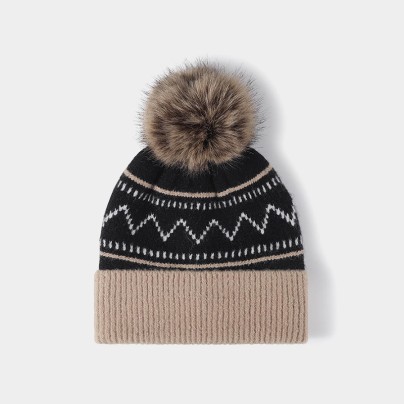 Stylish winter warm thick knitted hat