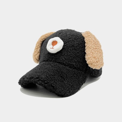 Warm and cute puppy-shaped plush hat