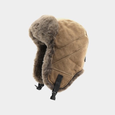 Thick fur-lined warm and windproof plush hat