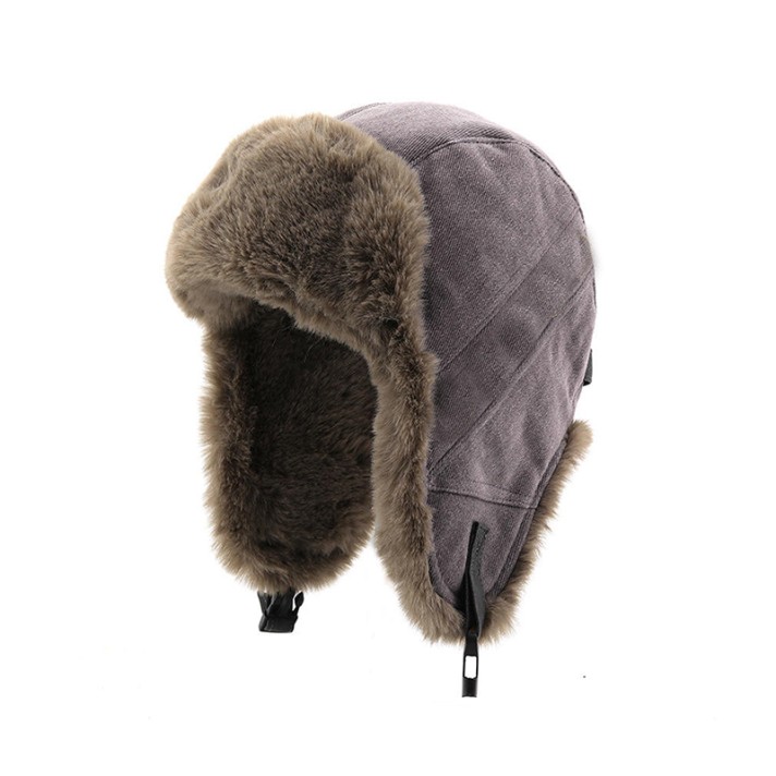 Thick fur-lined warm and windproof plush hat