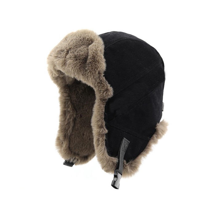 Thick fur-lined warm and windproof plush hat