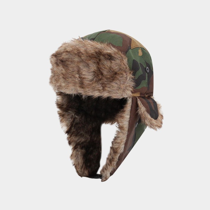 Camouflage thickened fleece winter hat