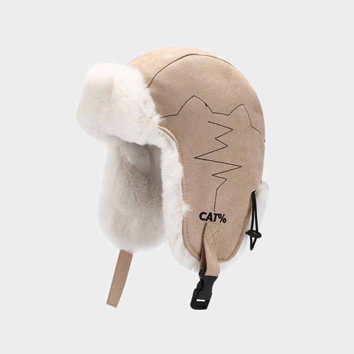 High-quality suede warm fleece hat