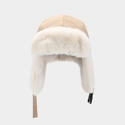 High-quality suede warm fleece hat