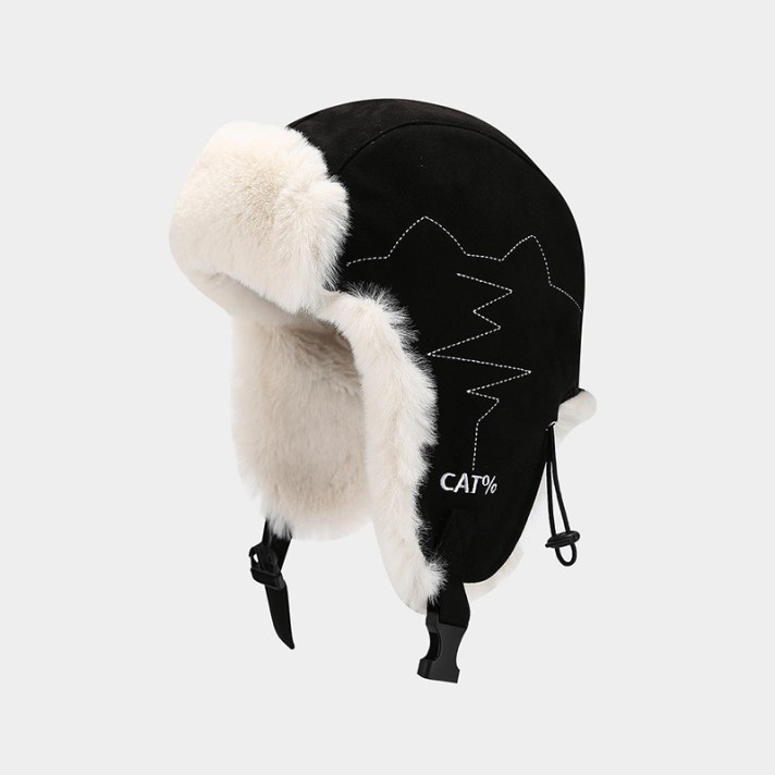 High-quality suede warm fleece hat