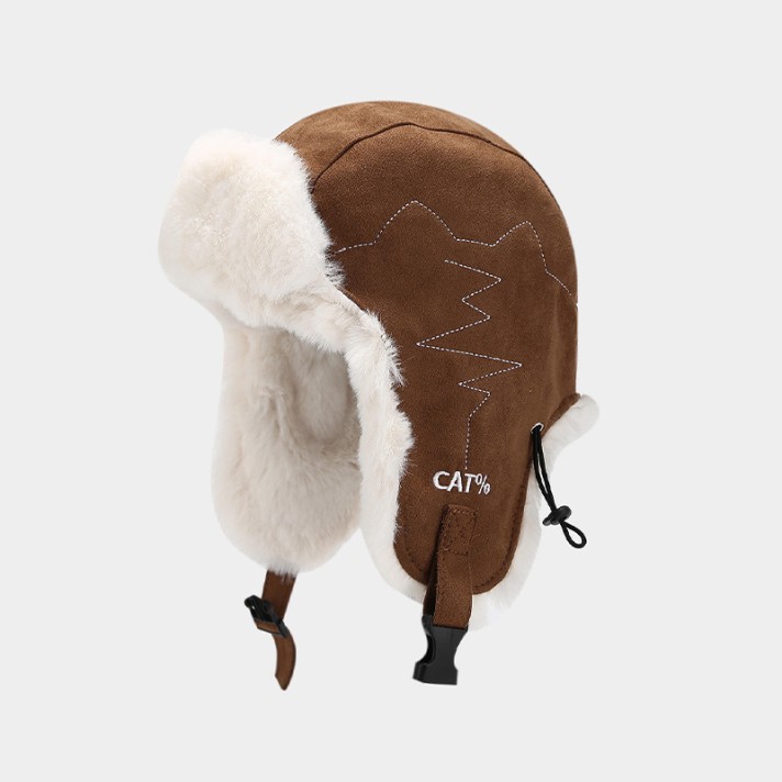 High-quality suede warm fleece hat
