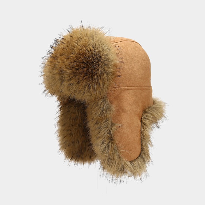 Stylish design warm plush earmuff cap