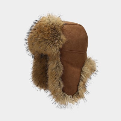 Stylish design warm plush earmuff cap