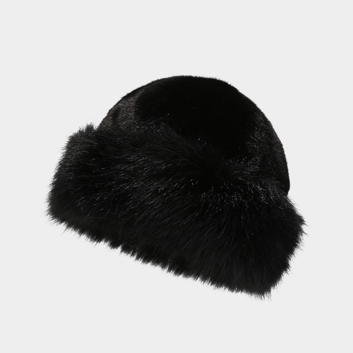 Solid color dome-shaped warm plush hat