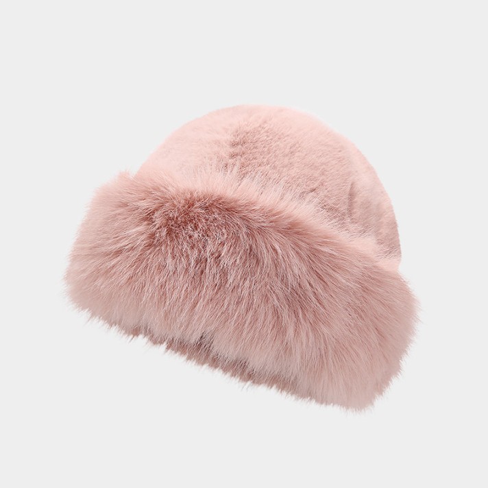 Solid color dome-shaped warm plush hat