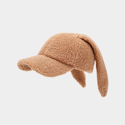 Cute long bunny ear warm plush hat