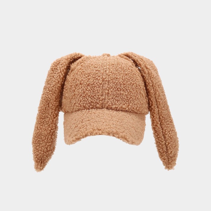 Cute long bunny ear warm plush hat