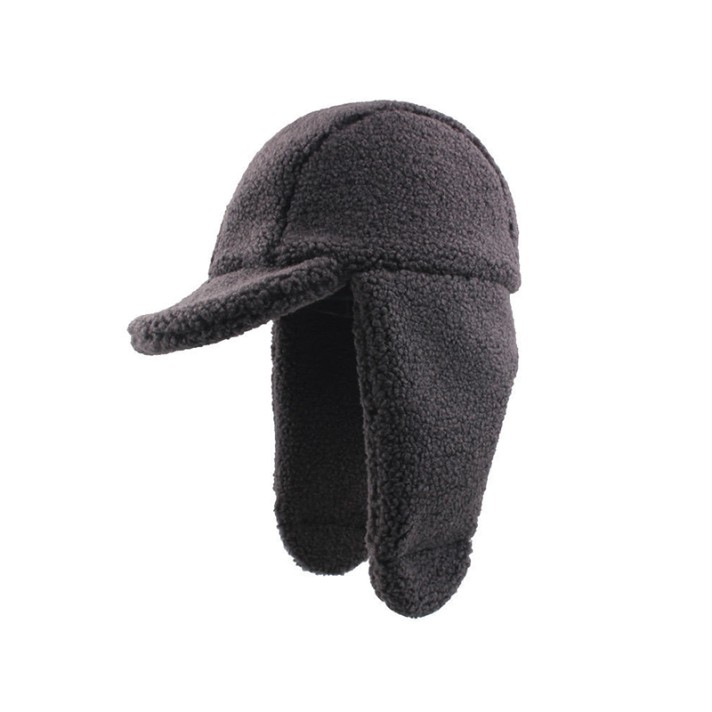 Simple and warm plush earflap hat