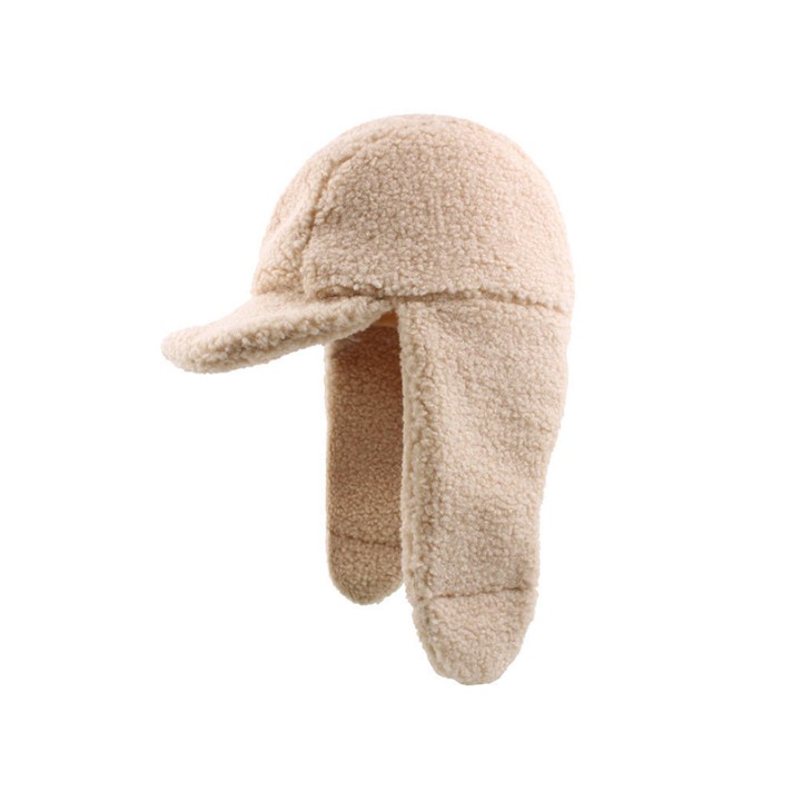 Simple and warm plush earflap hat