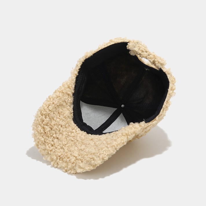 New simple wool patchwork plush hat