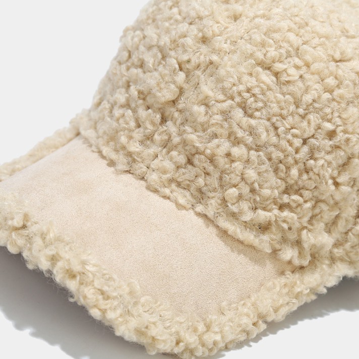 New simple wool patchwork plush hat