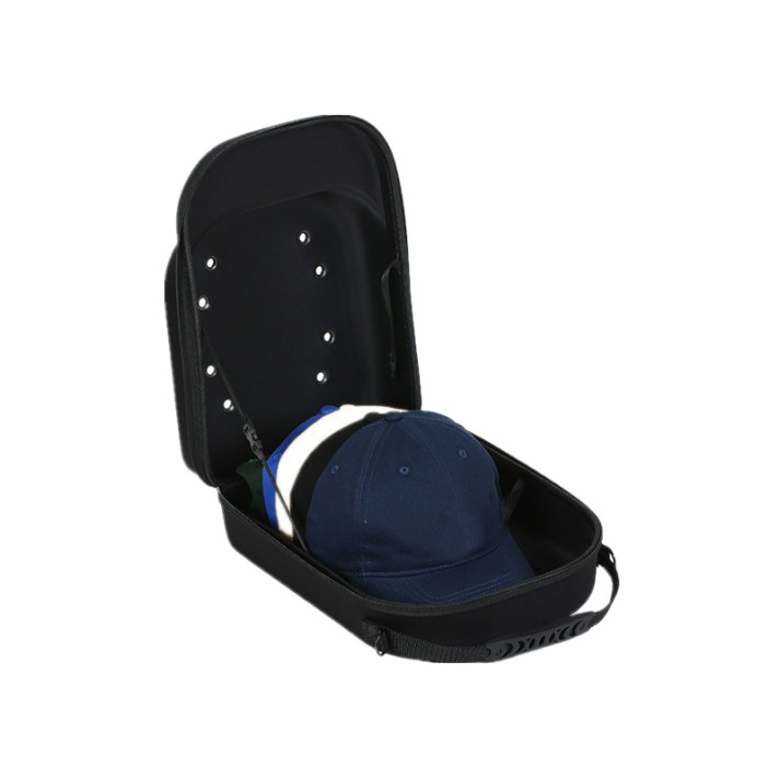 Portable hard-shell zippered hat case
