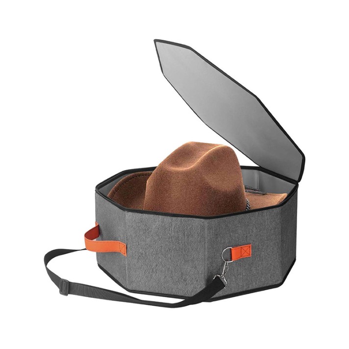 Octagonal design portable protective hat box