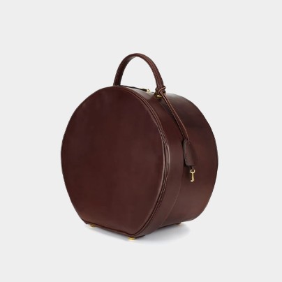 Classic large-capacity portable leather hat case