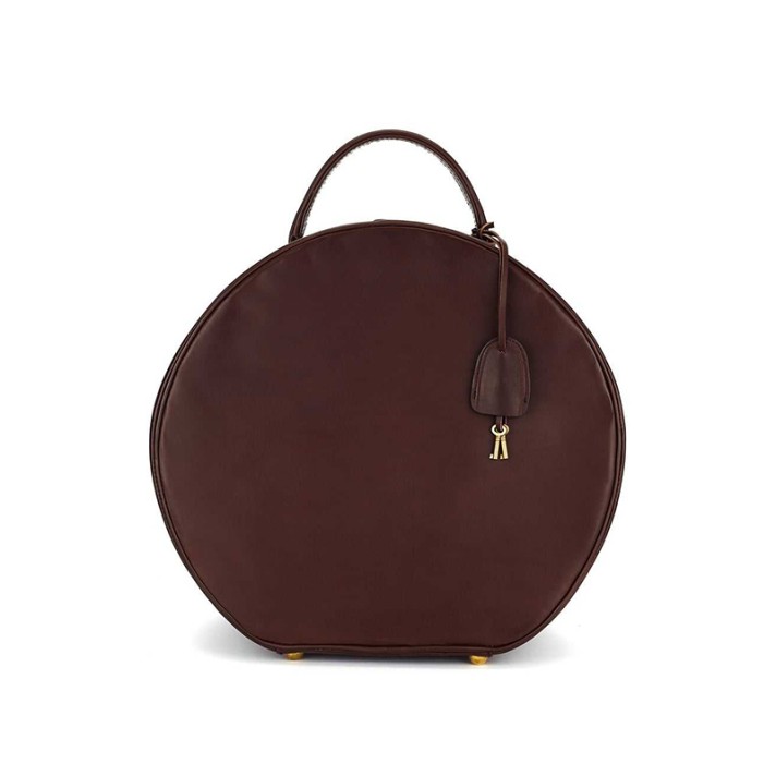 Classic large-capacity portable leather hat case