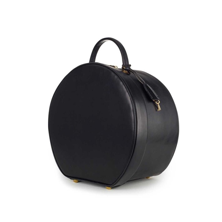Classic large-capacity portable leather hat case